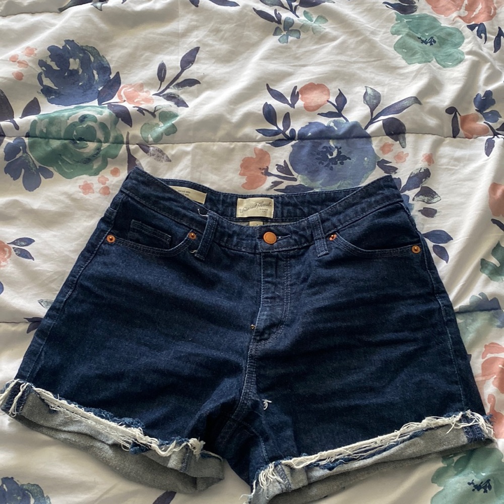 Dark wash jean shorts